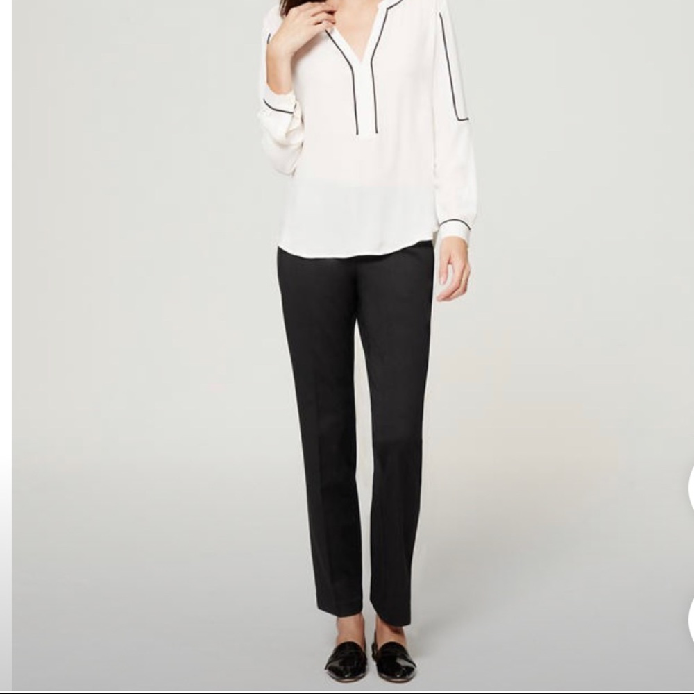 Black loft Julie straight trousers